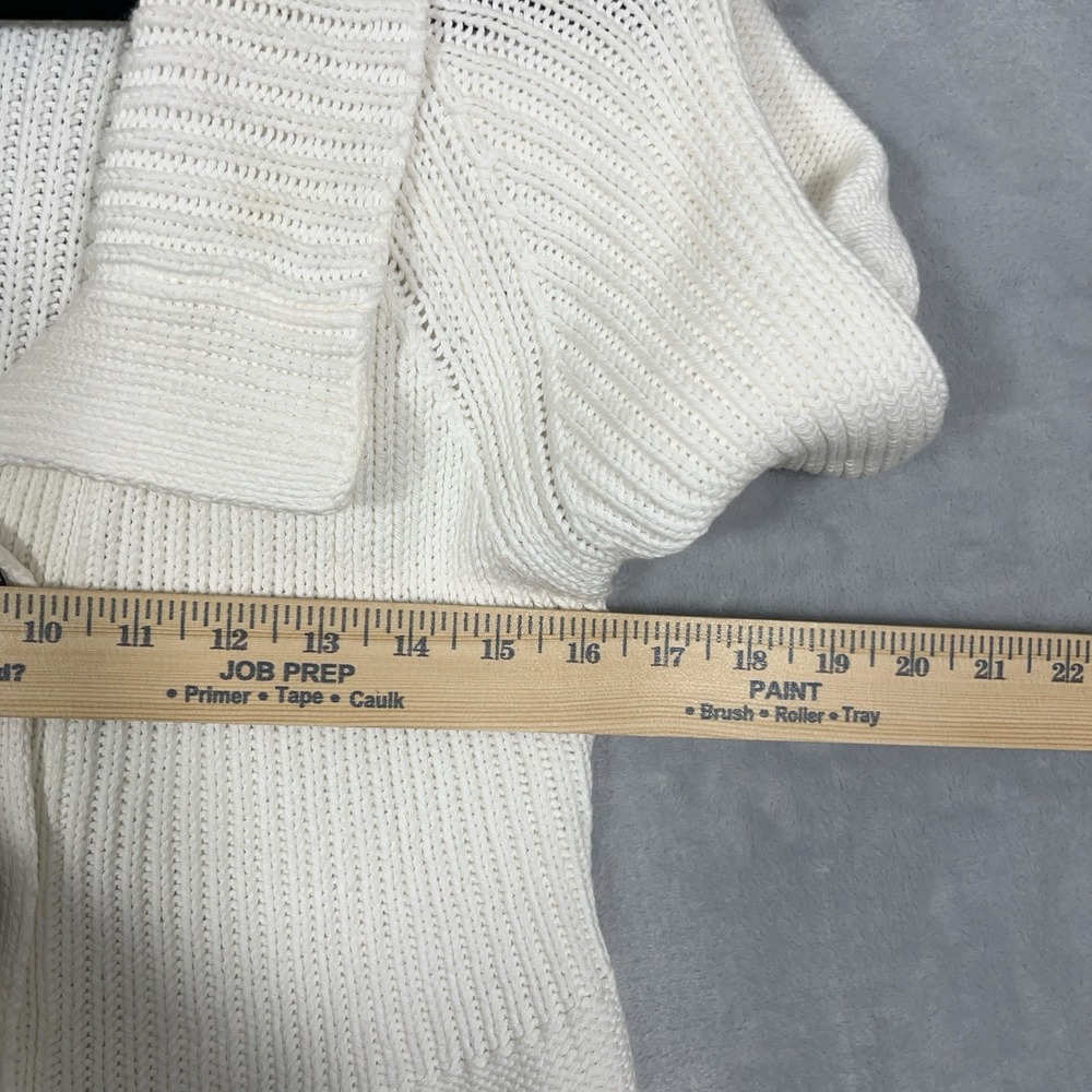Soft Surroundings 3/4 Sleeve Chunky Cardigan Sweater Sz XS/S White Button Detail - Picture 3 of 9